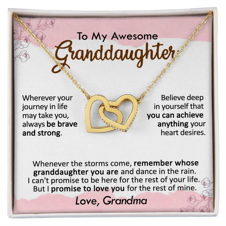 Grandma to Granddaughter Interlocking Heart Necklace