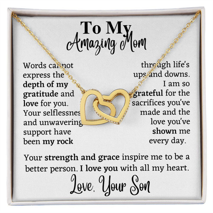 Interlocking Hearts Necklace Gift for Mom