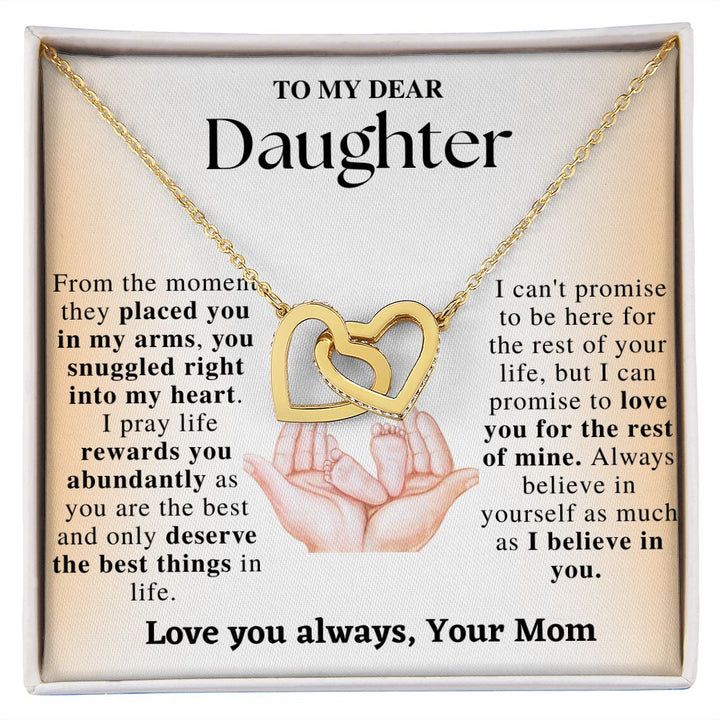 Mom to Daughter Interlocking Hearts Necklace