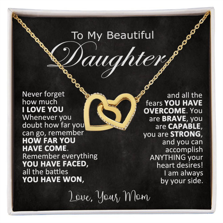 To My Daughter Heart Necklace Gift