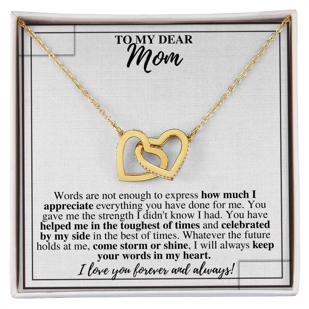 Forever Grateful Mom Heart Necklace