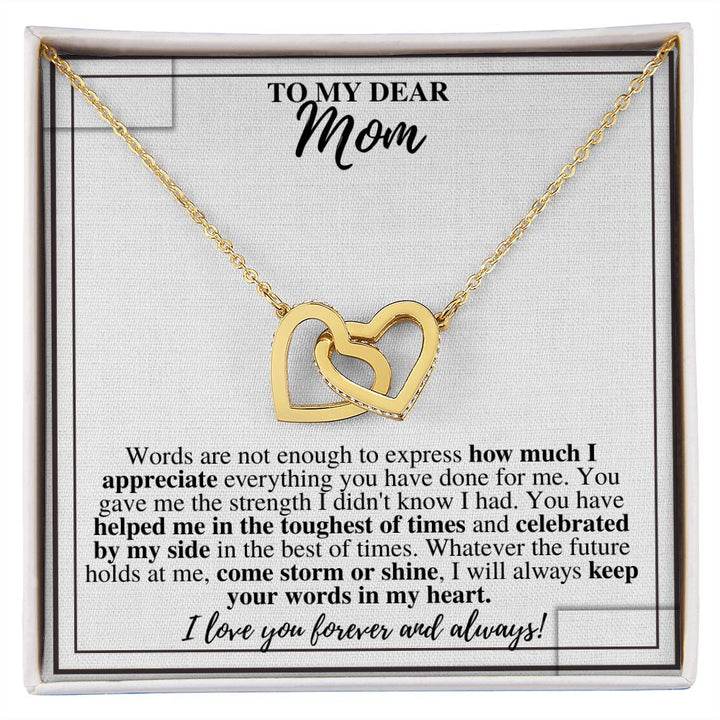 Forever Grateful Mom Heart Necklace