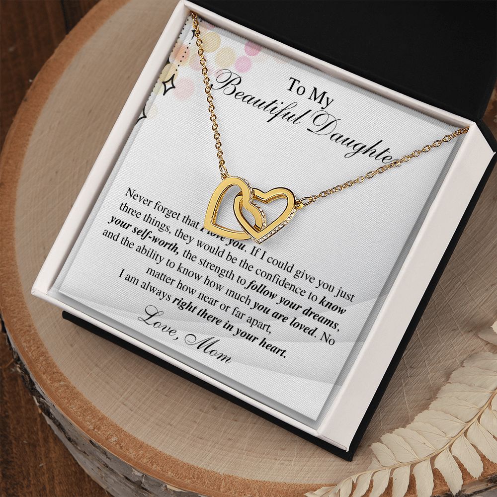 Daughter Necklace Gift from Mom Love Message