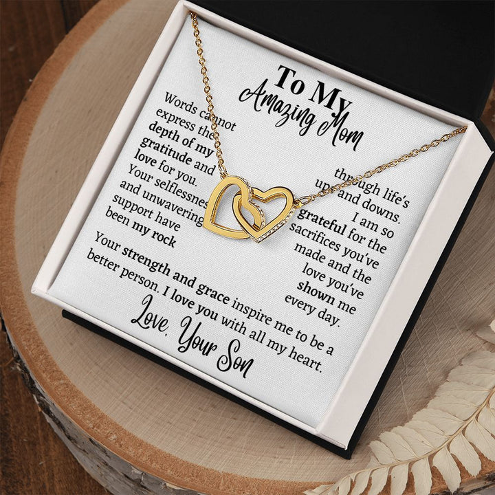 Interlocking Hearts Necklace Gift for Mom