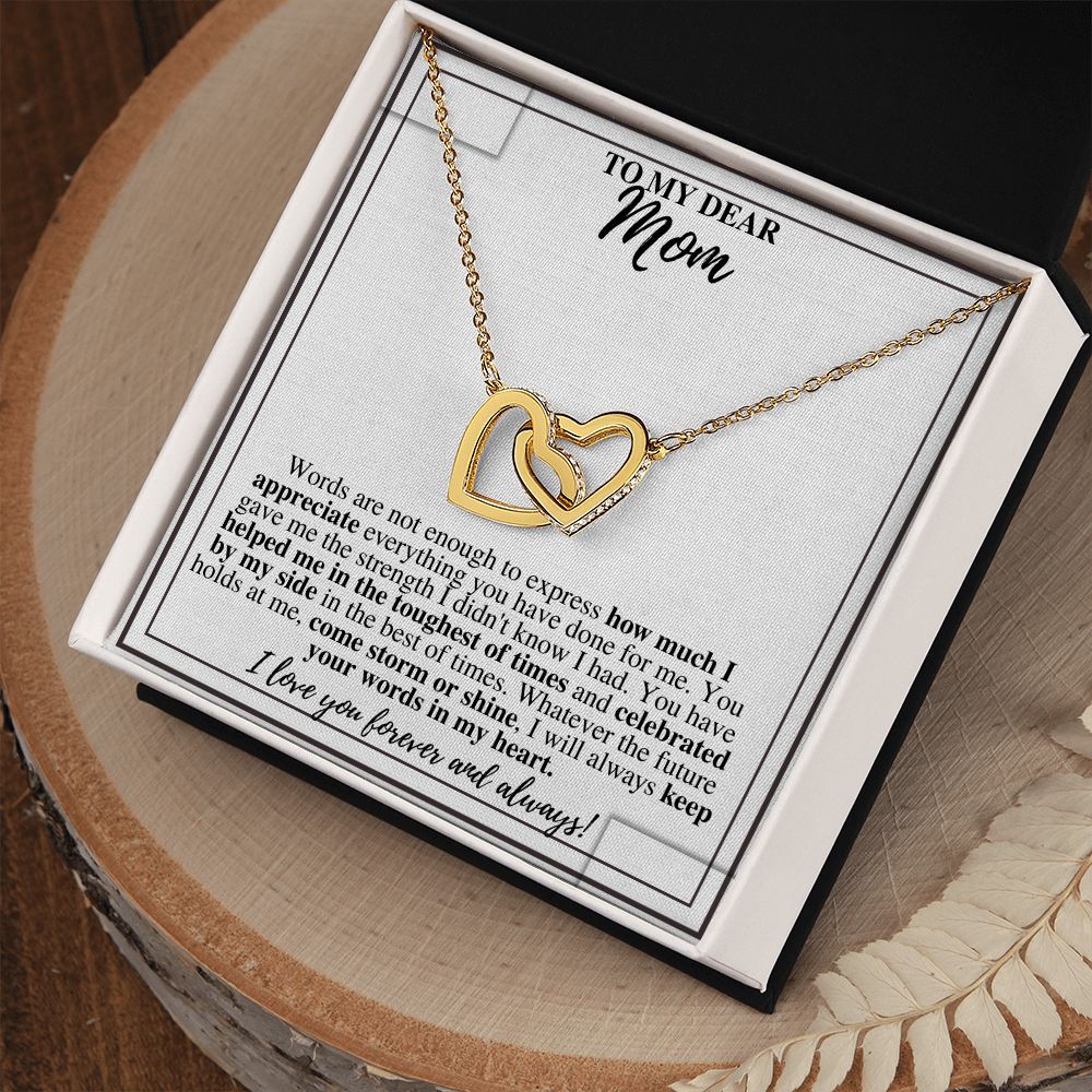Forever Grateful Mom Heart Necklace