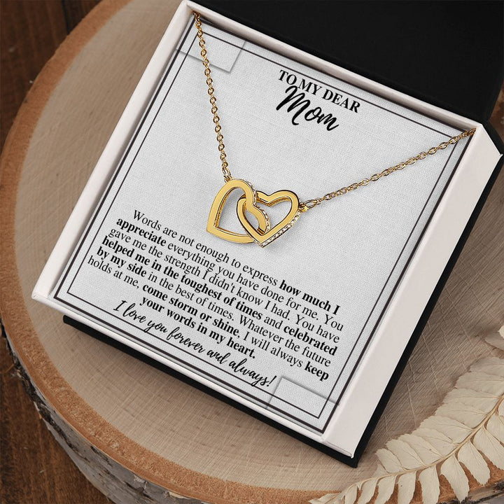 Forever Grateful Mom Heart Necklace