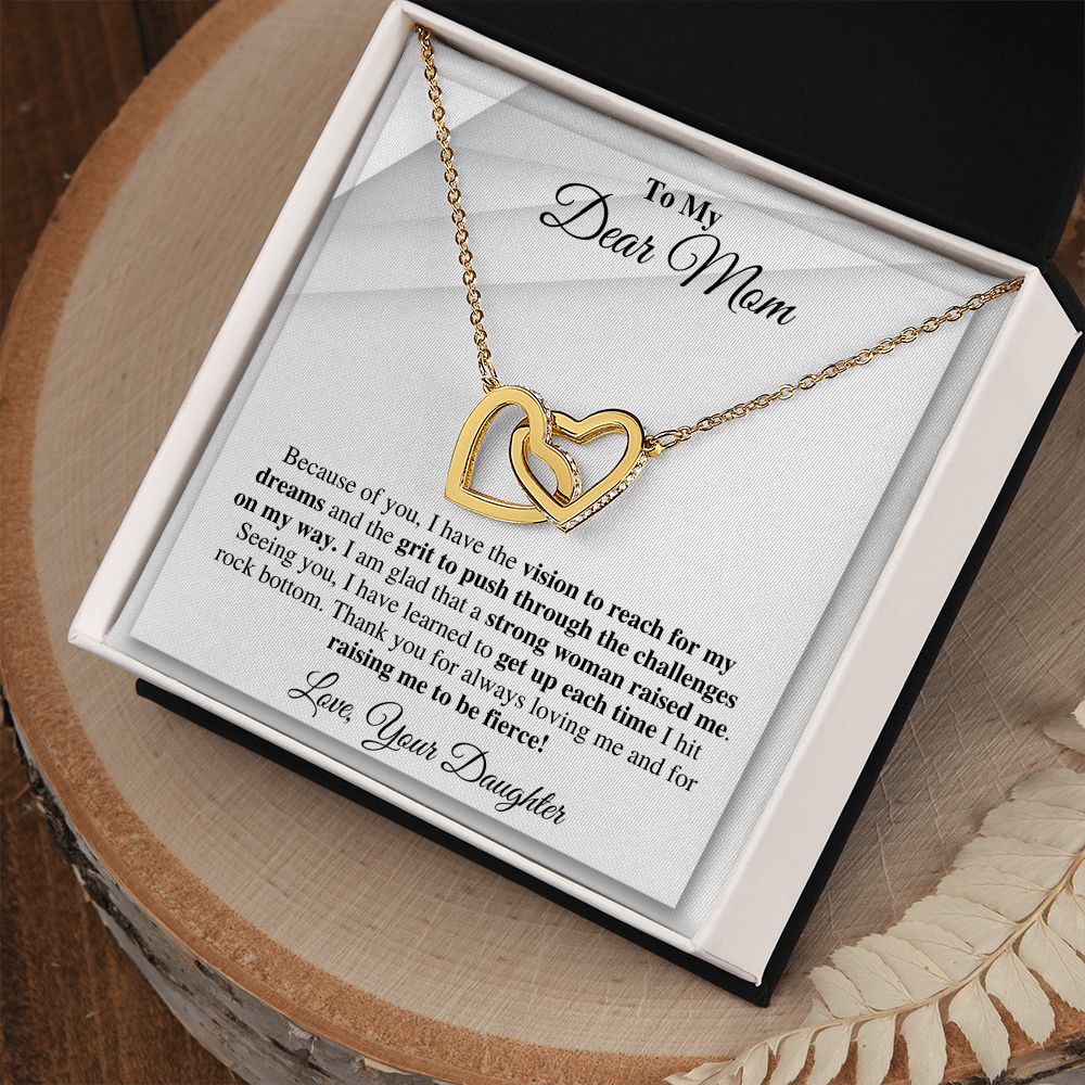 Mother Daughter Interlocking Hearts Necklace Gift