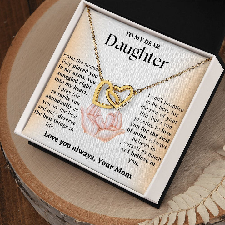 Mom to Daughter Interlocking Hearts Necklace