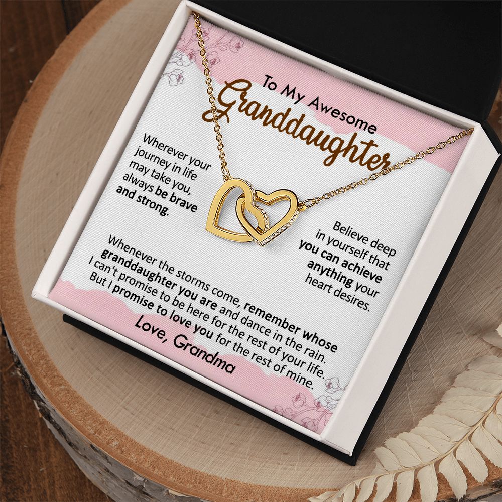 Grandma to Granddaughter Interlocking Heart Necklace