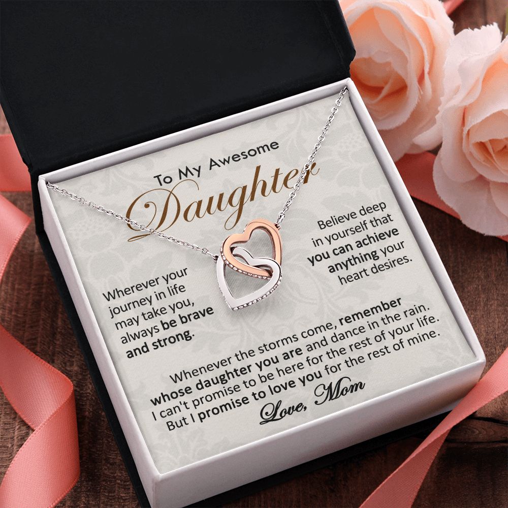 To My Awesome Daughter – Love Mom Necklace