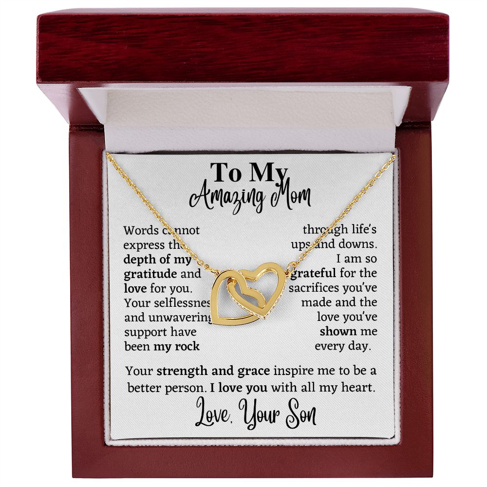 Interlocking Hearts Necklace Gift for Mom