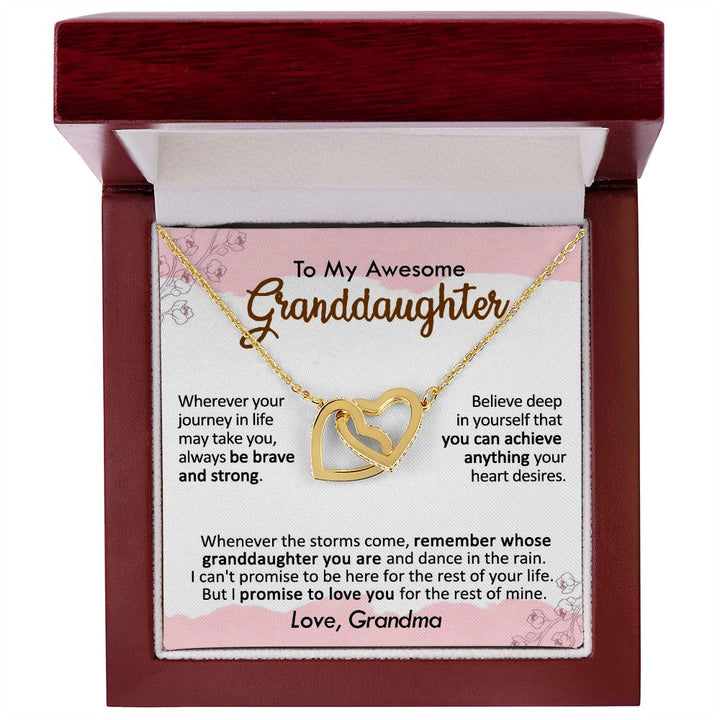 Grandma to Granddaughter Interlocking Heart Necklace