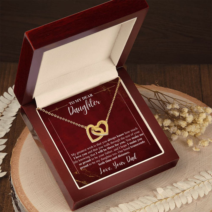 To My Daughter Interlocking Hearts Necklace