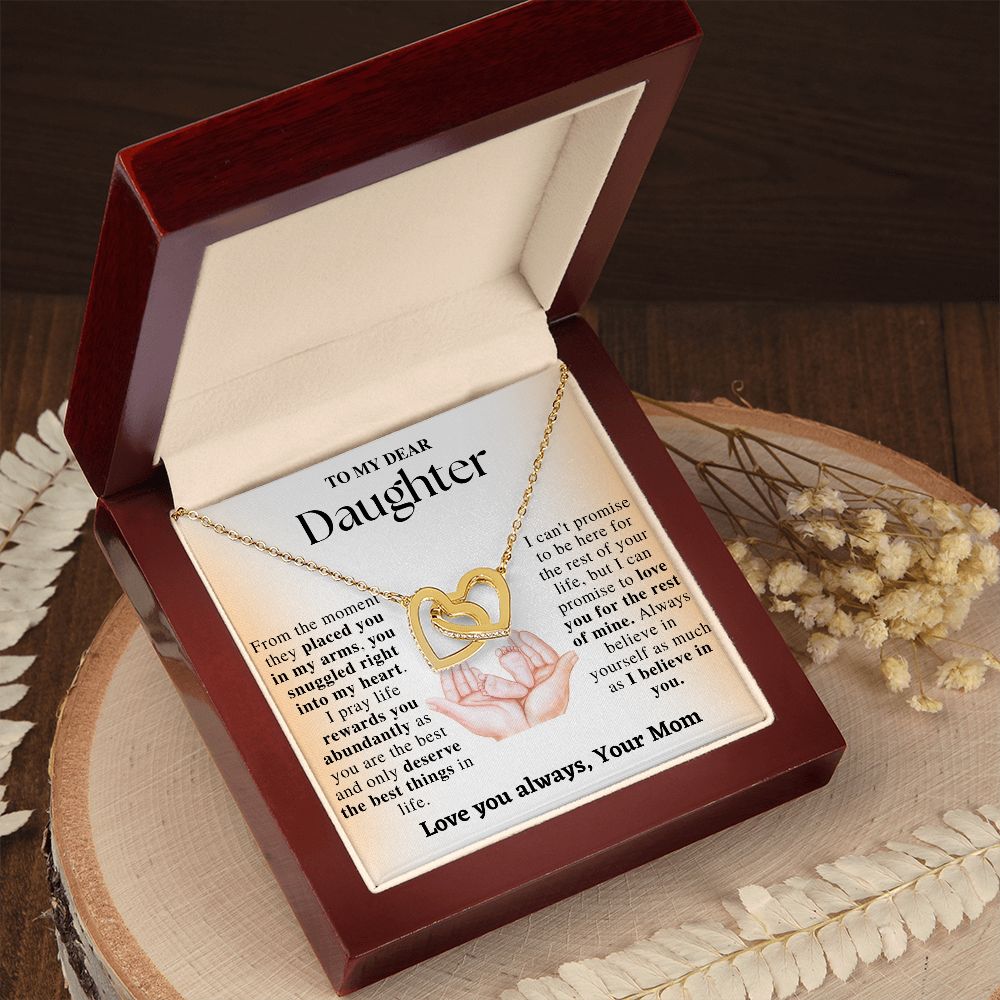 Mom to Daughter Interlocking Hearts Necklace
