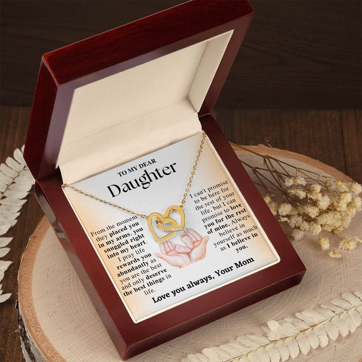 Mom to Daughter Interlocking Hearts Necklace