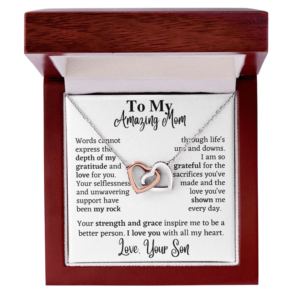 Interlocking Hearts Necklace Gift for Mom