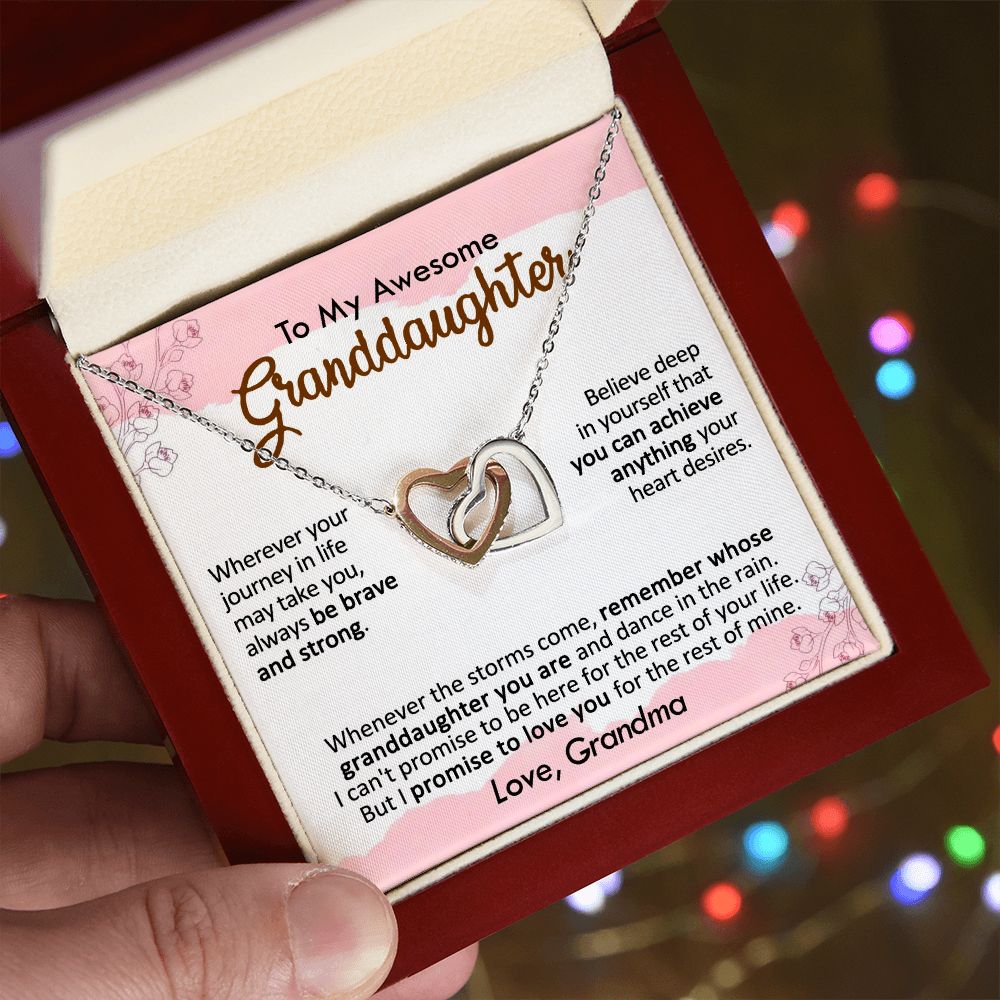 Grandma to Granddaughter Interlocking Heart Necklace