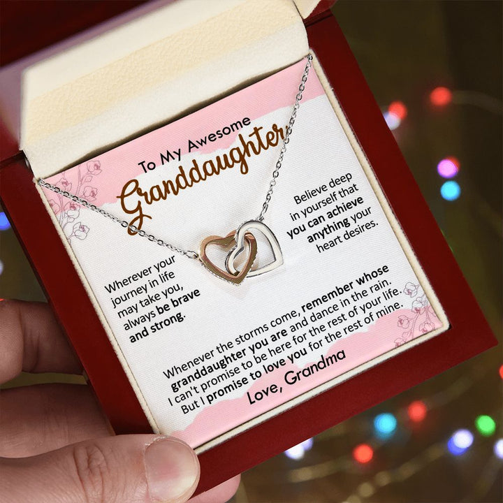 Grandma to Granddaughter Interlocking Heart Necklace