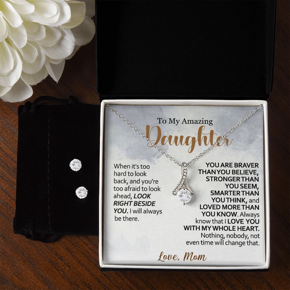 To My Daughter From Mom Necklace Gift