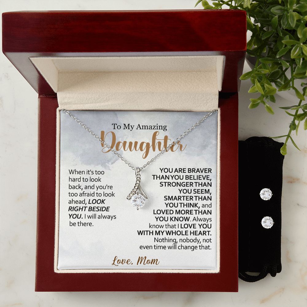 To My Daughter From Mom Necklace Gift
