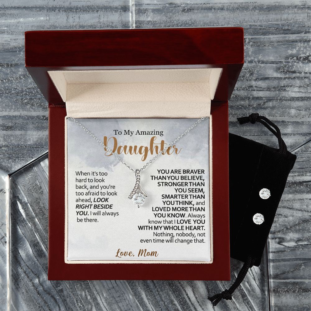 To My Daughter From Mom Necklace Gift