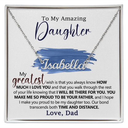 Personalized Name Necklace - Gift From Dad To Daughter