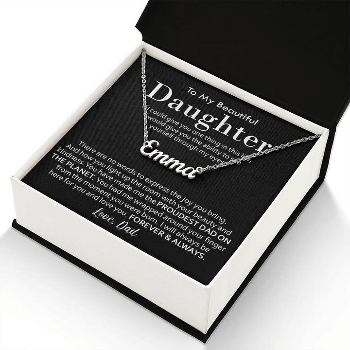 Custom Name Necklace from Proud Dad to Daughter