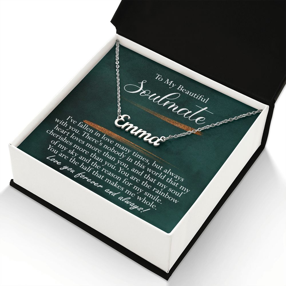 Soulmate Name Necklace Gift for Her