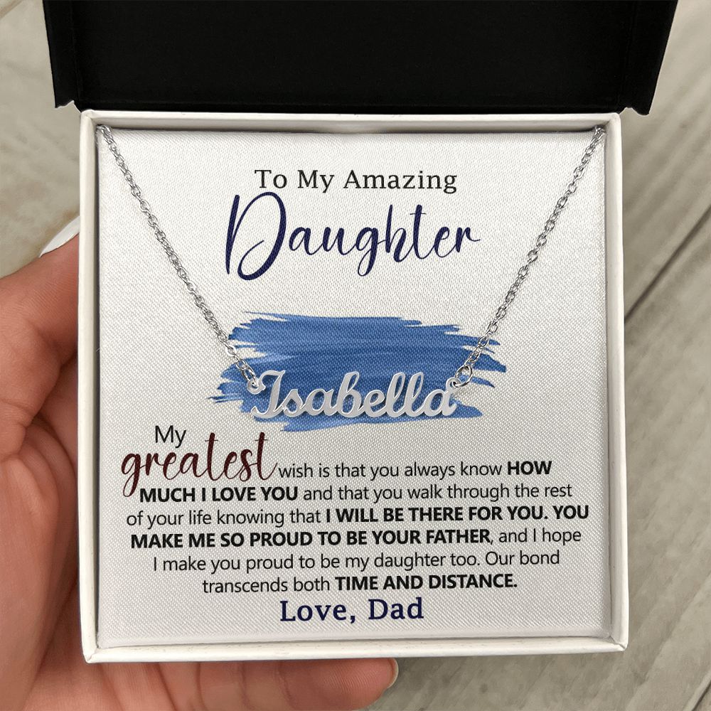 To My Daughter – Custom Name Necklace Gift