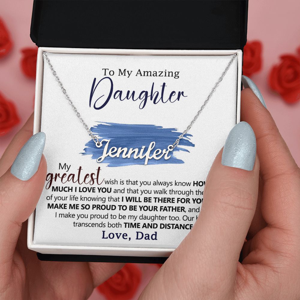 Personalized Name Necklace - Gift From Dad To Daughter
