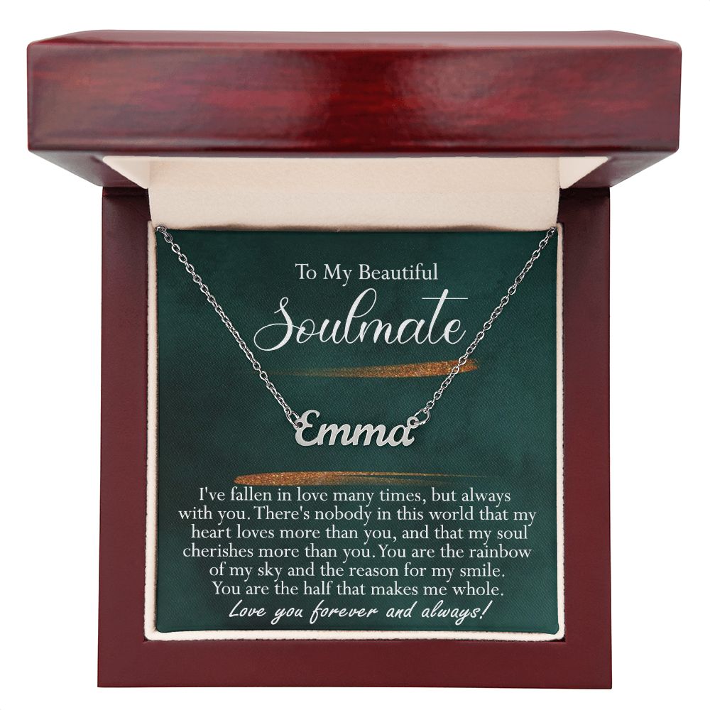 Soulmate Name Necklace Gift for Her