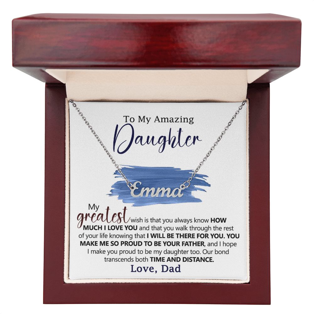 To My Daughter – Custom Name Necklace Gift