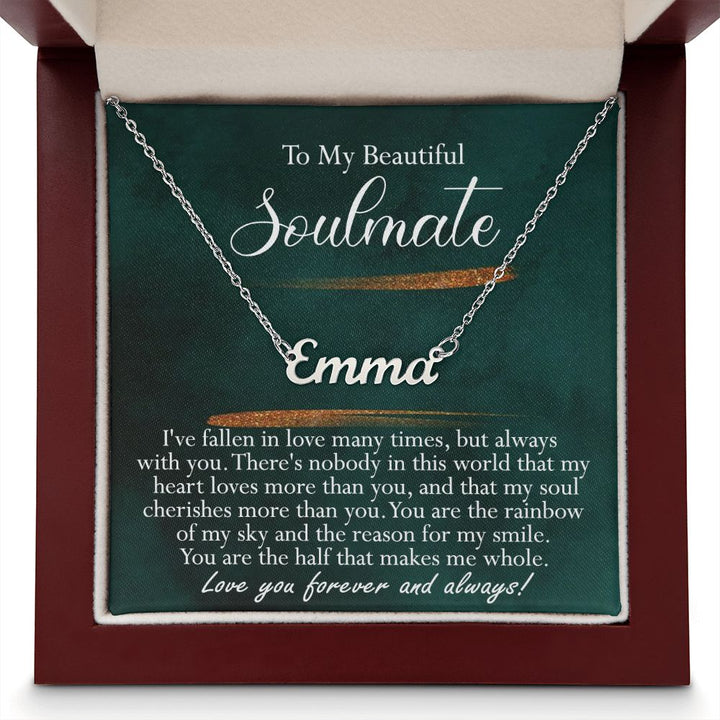 Soulmate Name Necklace Gift for Her