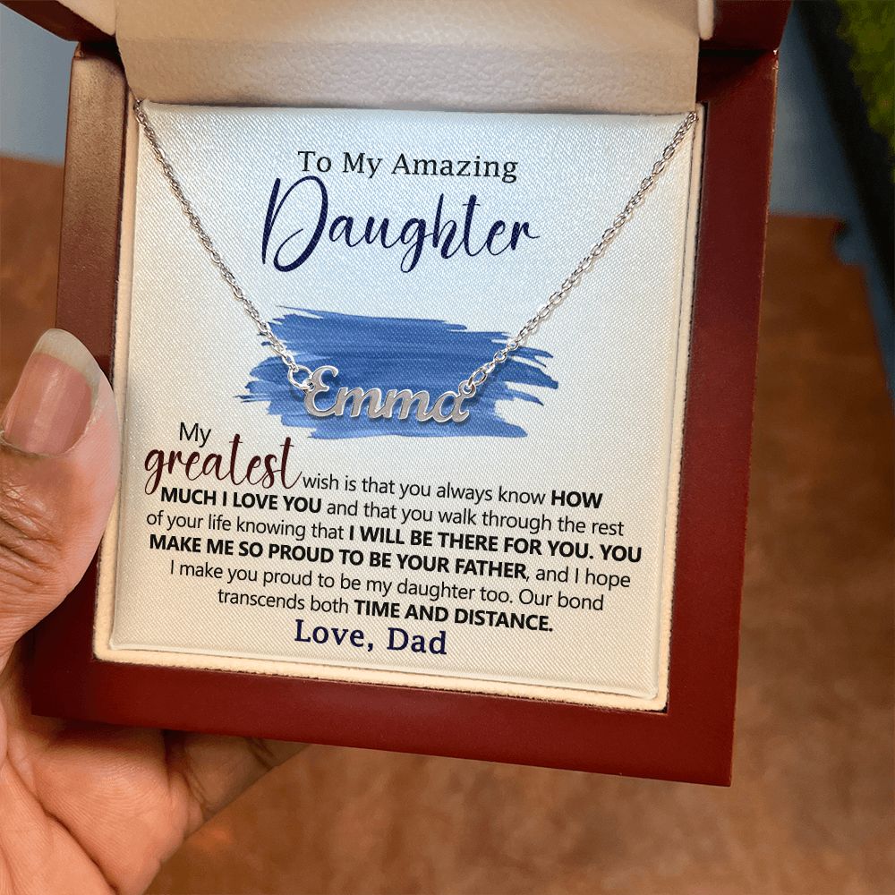 To My Daughter – Custom Name Necklace Gift