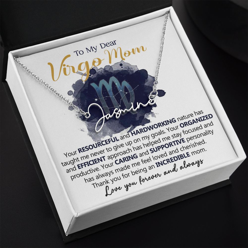 Virgo Mom Personalized Name Necklace Gift
