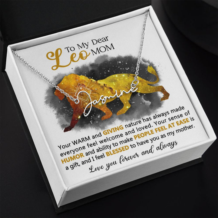 Leo Mom Custom Name Necklace Gift