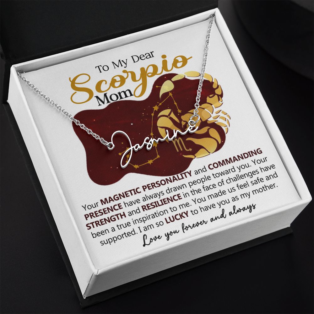 Scorpio Mom Custom Name Necklace Gift