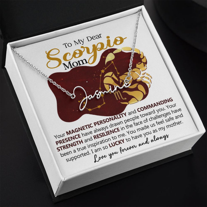 Scorpio Mom Custom Name Necklace Gift
