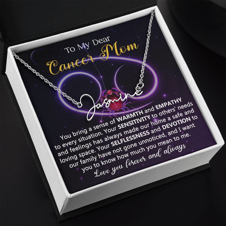 Cancer Mom Personalized Name Necklace Gift