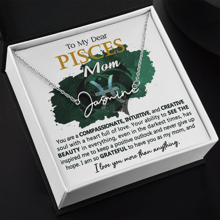 Pisces Mom Custom Name Necklace Gift