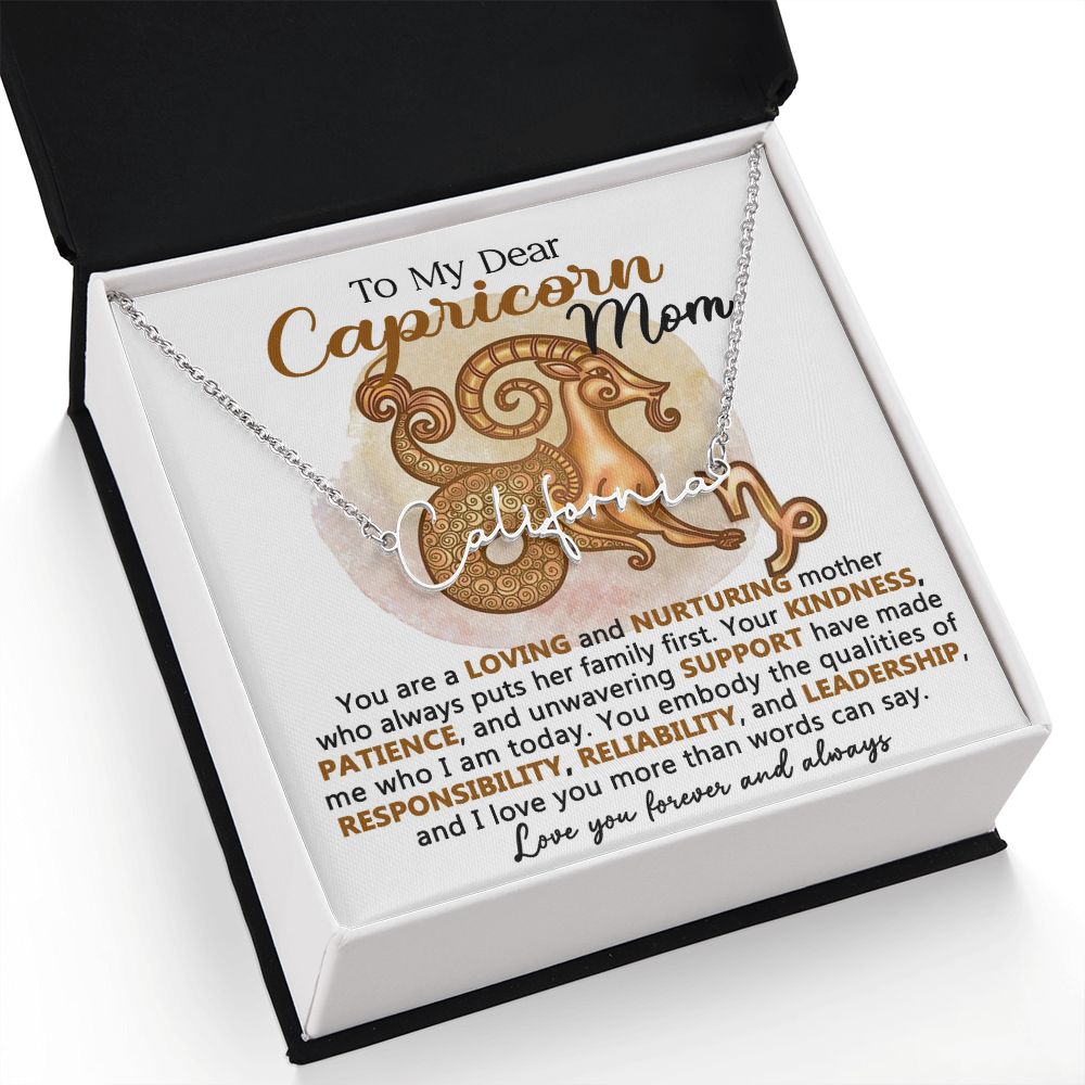 Capricorn Mom Personalized Name Necklace Gift
