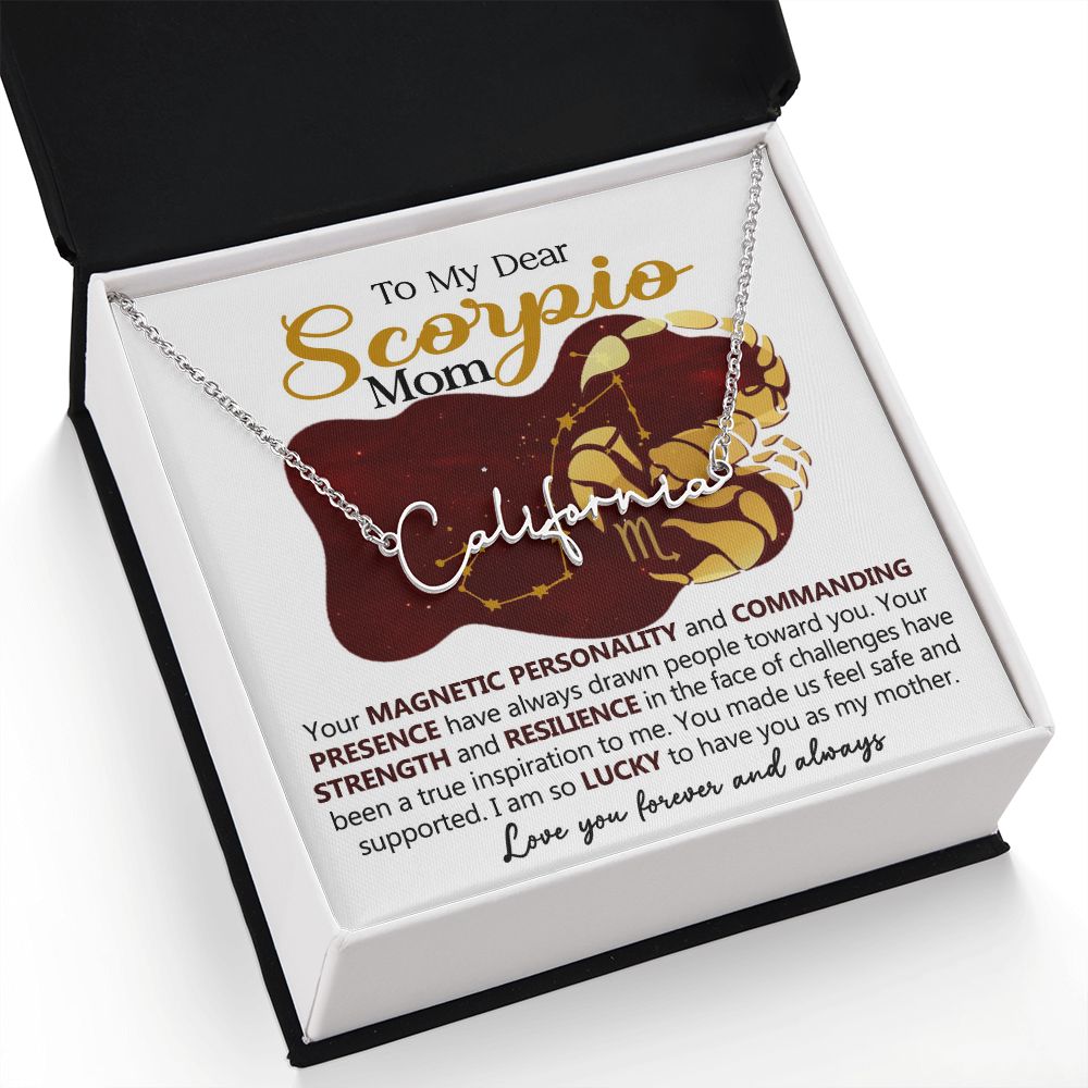 Scorpio Mom Custom Name Necklace Gift