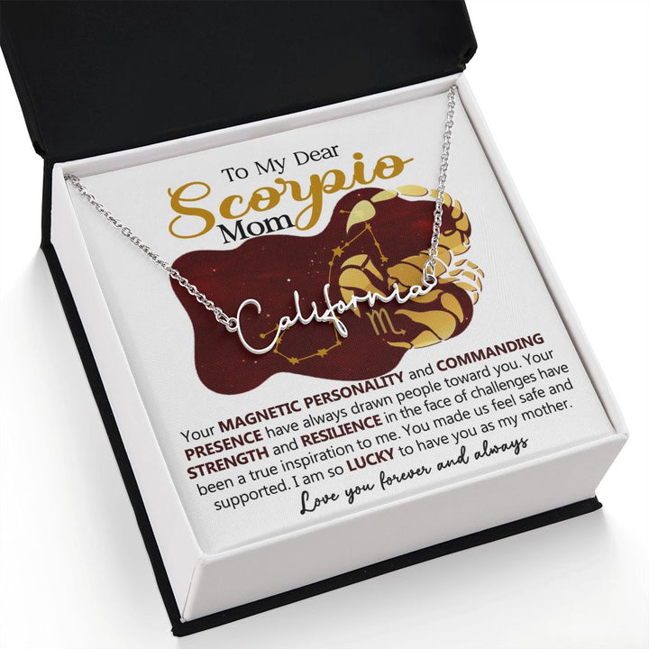 Scorpio Mom Custom Name Necklace Gift