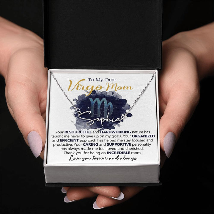 Virgo Mom Personalized Name Necklace Gift