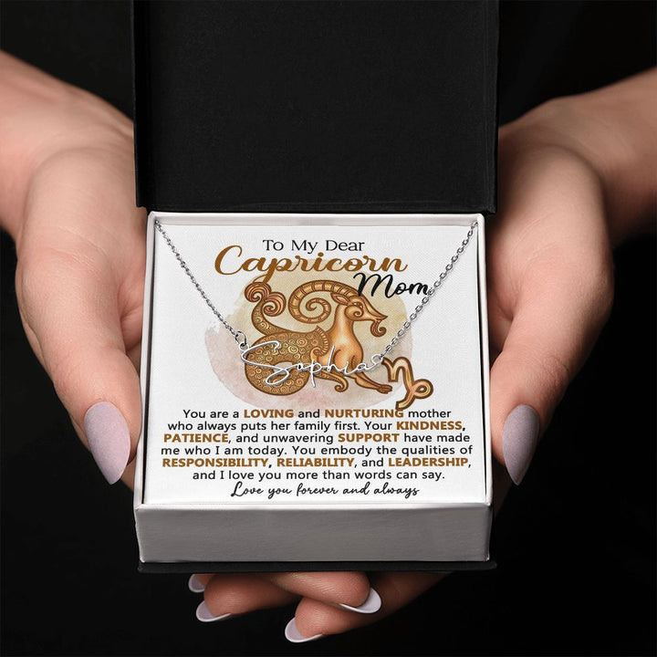 Capricorn Mom Personalized Name Necklace Gift
