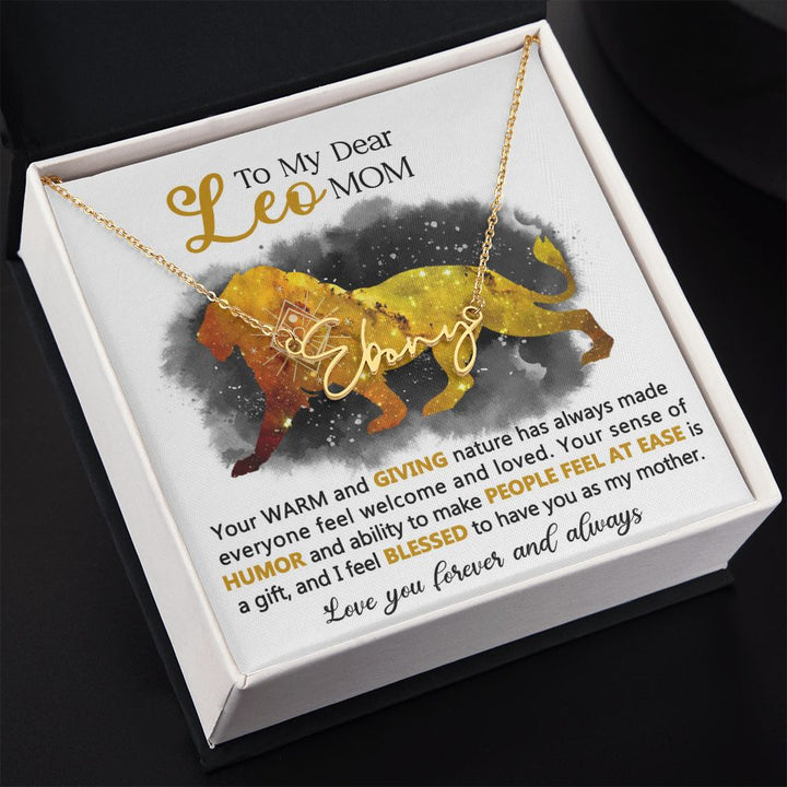 Leo Mom Custom Name Necklace Gift