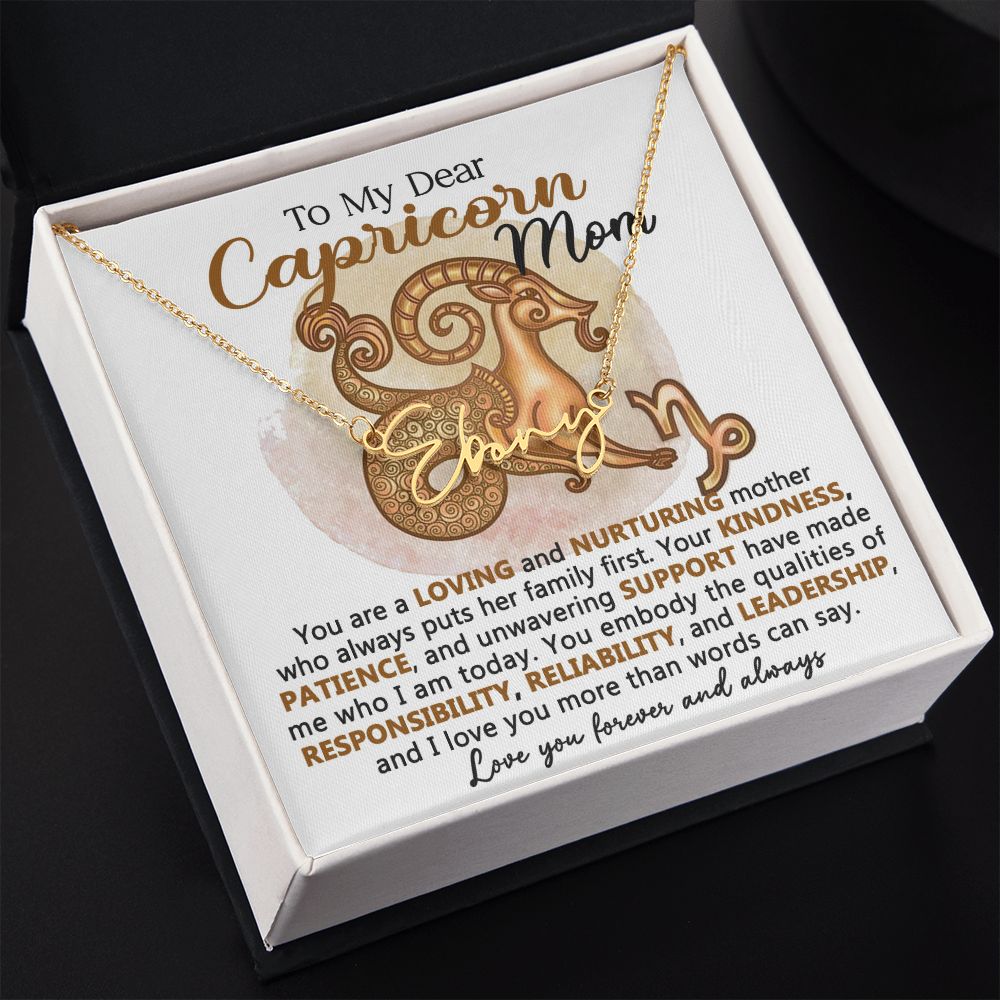 Capricorn Mom Personalized Name Necklace Gift
