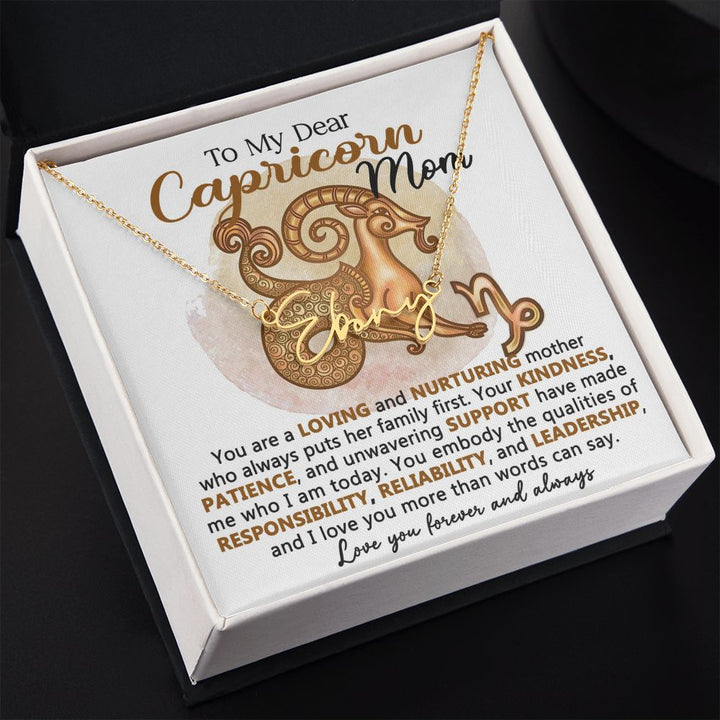 Capricorn Mom Personalized Name Necklace Gift