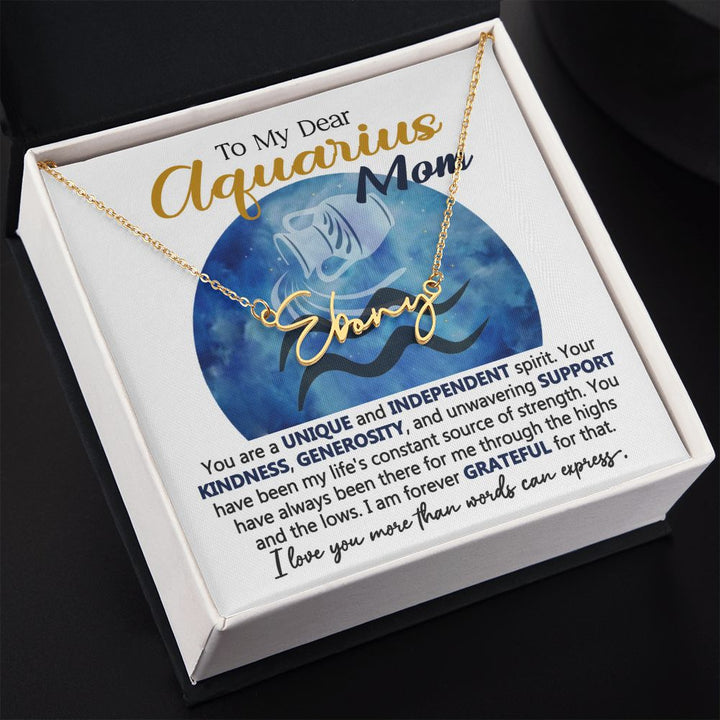Aquarius Mom Custom Name Necklace Gift