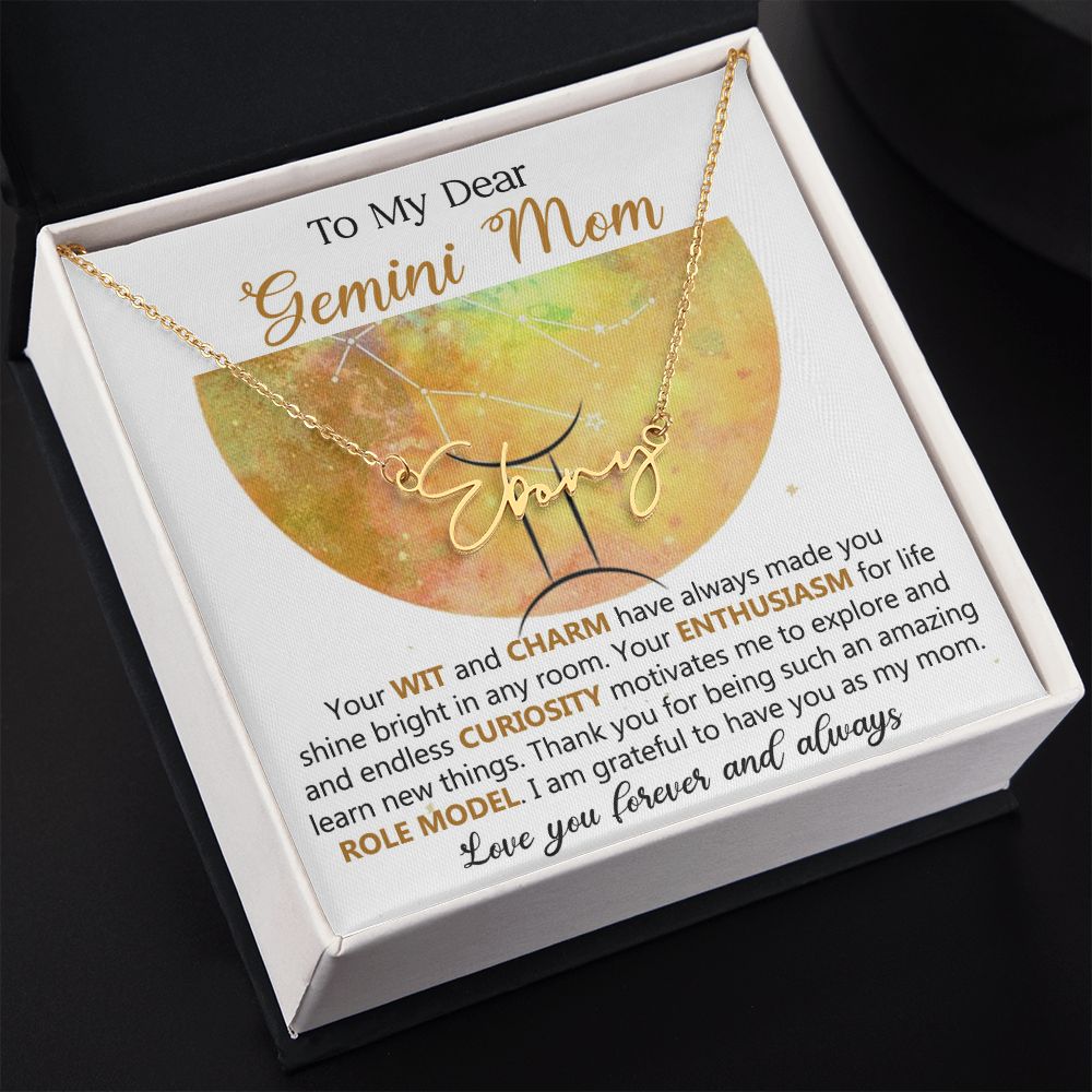 Gemini Mom Custom Name Necklace Gift